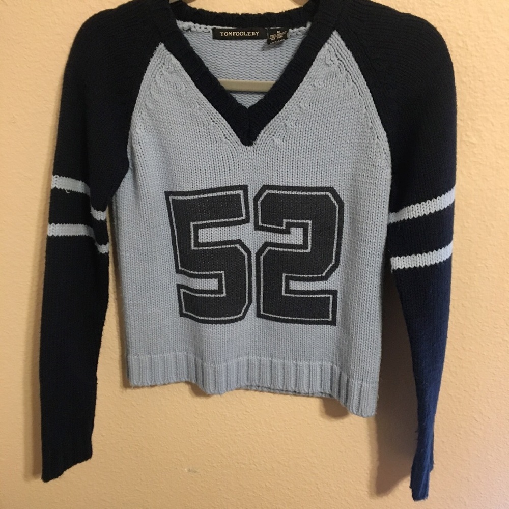 Vntg 90s tomfoolery varsity sweater